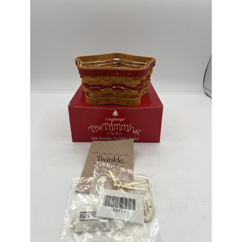 🌟 Longaberger 2001 Tree Trimming Collection Twinkle Twinkle Basket Combo – EUC